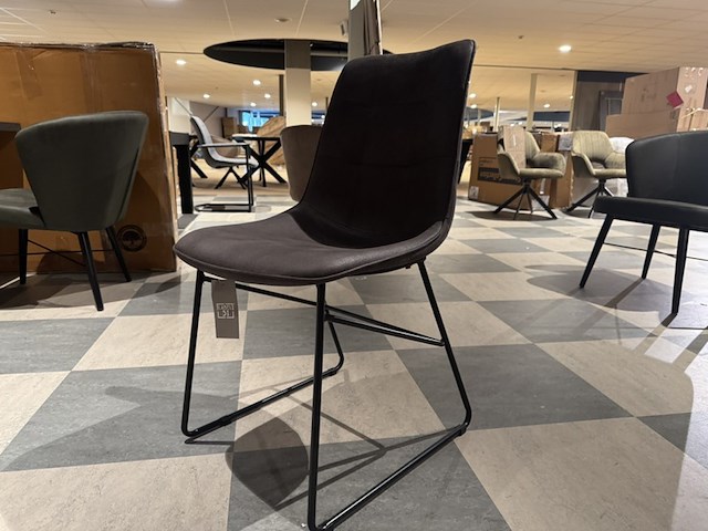 Set van 6 eetkamerstoelen, label51, slim, antraciet - afbeelding 1 van  5