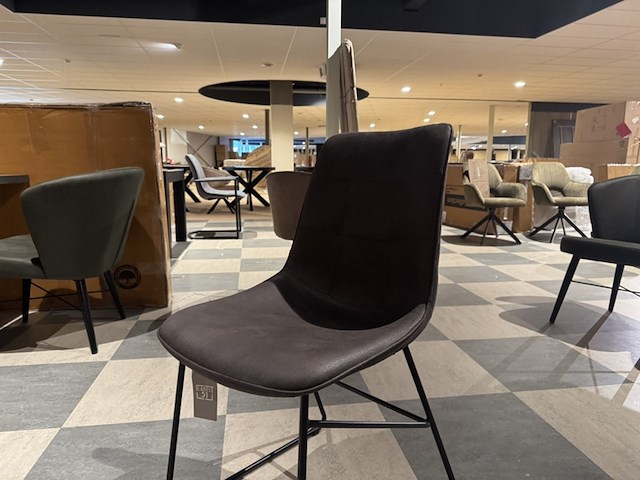 Set van 6 eetkamerstoelen, label51, slim, antraciet - afbeelding 2 van  5