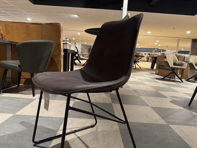 Set van 6 eetkamerstoelen, label51, slim, antraciet - afbeelding 3 van  5