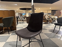 Set van 6 eetkamerstoelen, label51, slim, antraciet - afbeelding 2 van  5