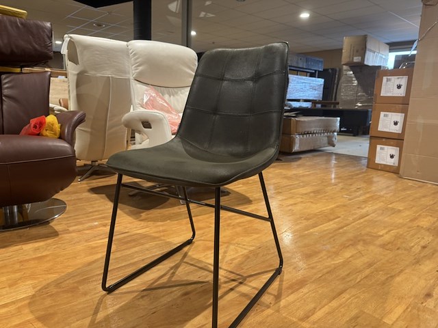 Set van 6 eetkamerstoelen, label51, slim, army - afbeelding 1 van  5