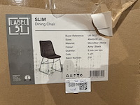 Set van 6 eetkamerstoelen, label51, slim, army - afbeelding 5 van  5