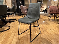 Set van 6 eetkamerstoelen, label51, slim, army - afbeelding 1 van  5