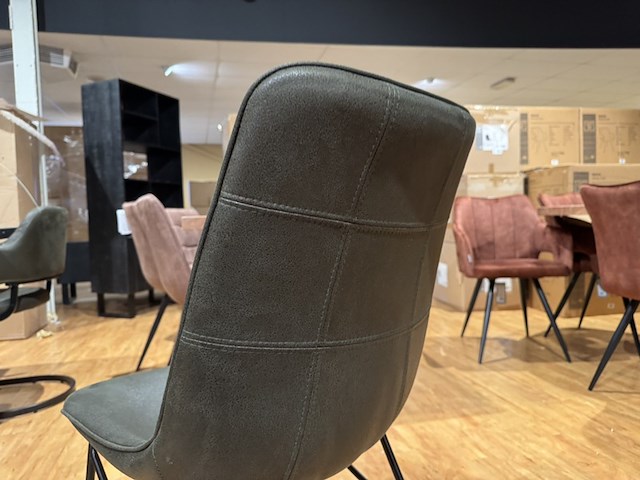 Set van 6 eetkamerstoelen, label51, slim, army - afbeelding 4 van  5