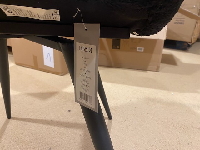 Set van 6 eetkamerstoelen label51, ted, zwart - afbeelding 5 van  5