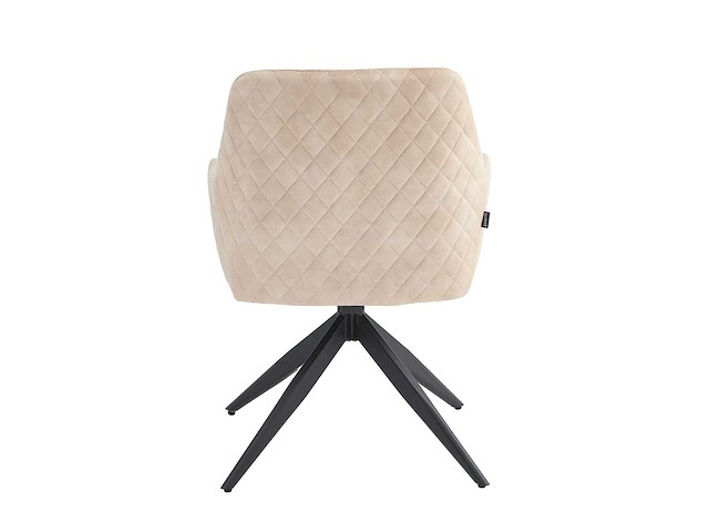 Set van 6 eetkamerstoelen met draaifunctie beige kuip met armleuningen - afbeelding 5 van  7