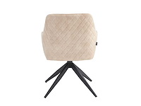 Set van 6 eetkamerstoelen met draaifunctie beige kuip met armleuningen - afbeelding 5 van  7