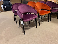 Set van 6 eetkamerstoelen, oranje + paars - afbeelding 3 van  6