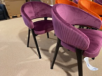 Set van 6 eetkamerstoelen, oranje + paars - afbeelding 4 van  6