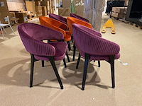 Set van 6 eetkamerstoelen, oranje + paars - afbeelding 5 van  6