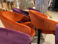 Set van 6 eetkamerstoelen, oranje + paars - afbeelding 6 van  6