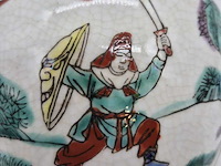 Set van aziatische gemberpotten met krijgersdecor - afbeelding 5 van  9