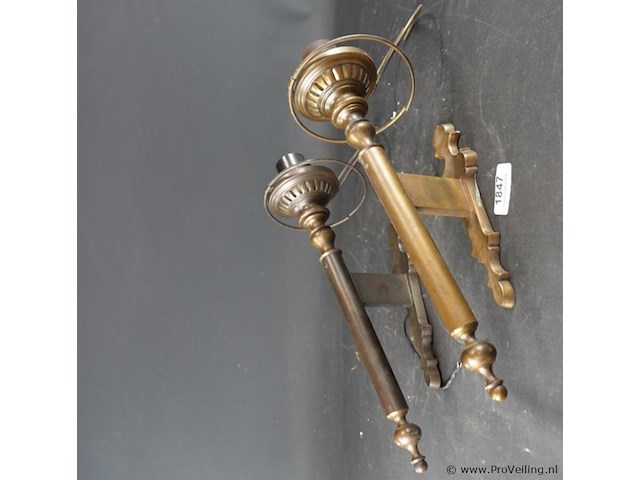 Set van twee messing empirestijl wandkandelaren - afbeelding 1 van  5