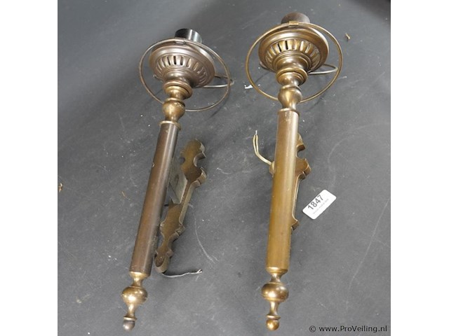 Set van twee messing empirestijl wandkandelaren - afbeelding 2 van  5