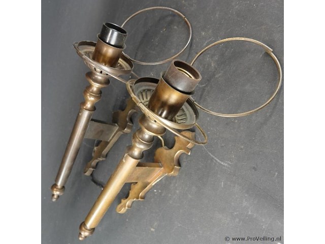 Set van twee messing empirestijl wandkandelaren - afbeelding 4 van  5