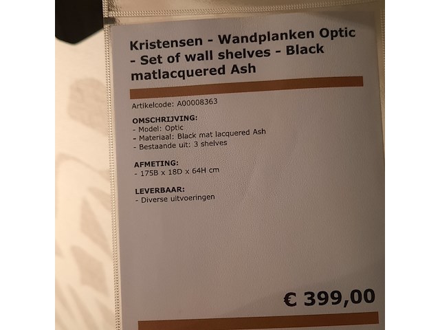 Set wandplanken kristensen, optic, zwart - afbeelding 3 van  10
