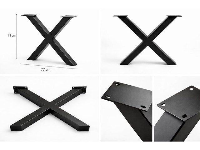 Set x tafelpoten, set van 2, zwart - afbeelding 1 van  1