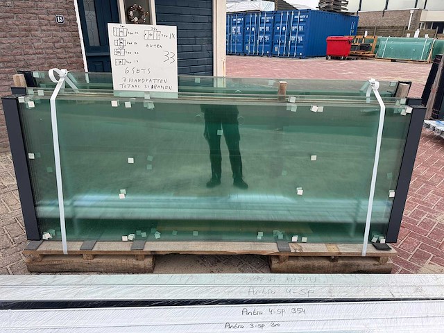 Sets glaspanelen - 90, 94 & 102 cm x 240cm helder glas (3x3) & (3x4) - afbeelding 4 van  6