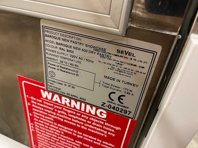 Sevel - baroque new 600 dry pastry, baroque new v-r 1600 p - gebaksvitrine 2-delig - afbeelding 13 van  15