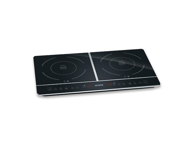 Severin dk 1033 dubbele inductiekookplaat 2pits 22 cm touchbediening timer - afbeelding 1 van  4