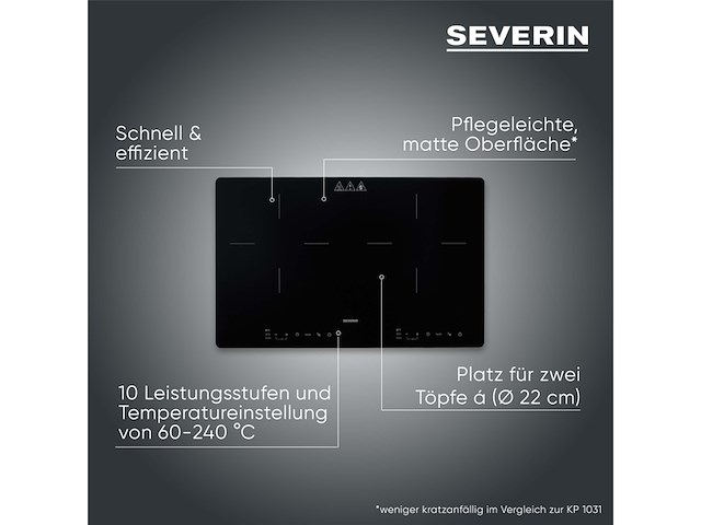 Severin dk 1033 dubbele inductiekookplaat 2pits 22 cm touchbediening timer - afbeelding 2 van  4