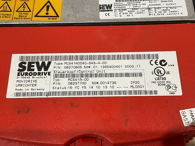 Sew - movidrive compact - elektrisch onderdeel - afbeelding 8 van  9