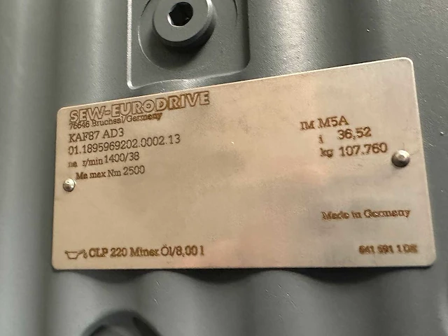 Sew-eurodrive - kaf87 ad3 - 3x industriële tandwielkasten / haakse reductoren met flensmontage - afbeelding 4 van  8