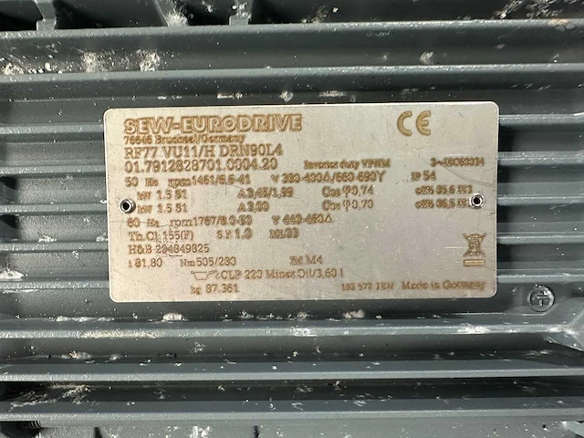 Sew-eurodrive - rf77 vu11/h drn90l4 - 2x variabele gearmotor 1,5 kw - afbeelding 5 van  8