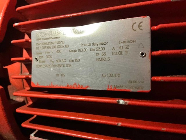 Sew eurodrive elektromotor met vertragingskast - afbeelding 5 van  7