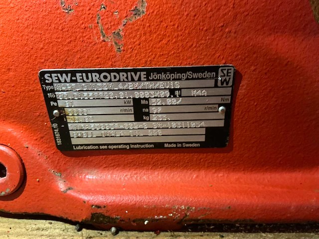 Sew eurodrive elektromotor met vertragingskast - afbeelding 5 van  8