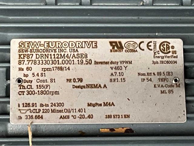 Sew eurodrive elektromotor + reductorkast - afbeelding 4 van  4