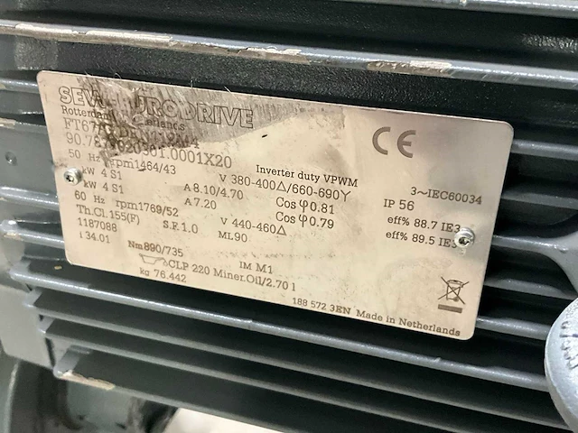 Sew-eurodrive ft67/g den112m4 4kw reductiemotor - afbeelding 5 van  6