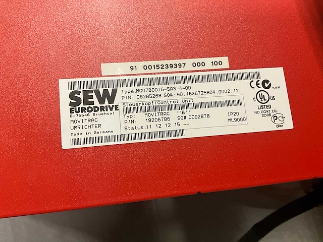 Sew-eurodrive movitrac mc07b0075-5a3-4-00 frequentieregelaar - afbeelding 5 van  7