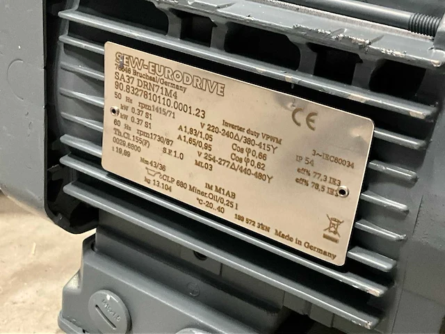 Sew-eurodrive sa37 drn71m4 0,37kw reductiemotor (2x) - afbeelding 5 van  6
