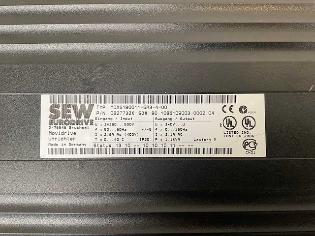 Sew movidrive mdx61b0011-5a3-4-00 frequentieregelaar - afbeelding 2 van  2