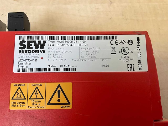 Sew movitrac b mc07b0008-2b1-4-00 frequentieregelaar - afbeelding 3 van  3