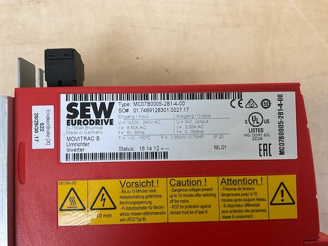 Sew movitrac mc07b0005-2b1-4-00 frequentieregelaar - afbeelding 1 van  1