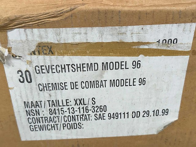 Seyntex - gevechtshemd model 96 (60x) - afbeelding 3 van  5