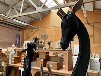 Sfd giraffe decoratie beeld set van 2, 96 en 80 cm hoog. - afbeelding 2 van  3