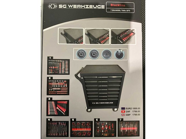 Sg werkzeuge - blackline - 2026 - 266 stuks - gereedschapswagen - afbeelding 9 van  14