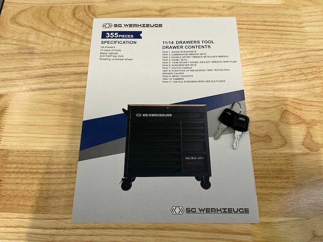 Sg werkzeuge sg32-24 - gereedschapswagen - inclusief gereedschap - afbeelding 8 van  9