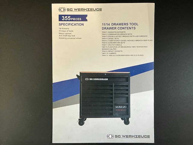 Sg werkzeuge sg32-24 pro max gereedschapswagen - afbeelding 3 van  11