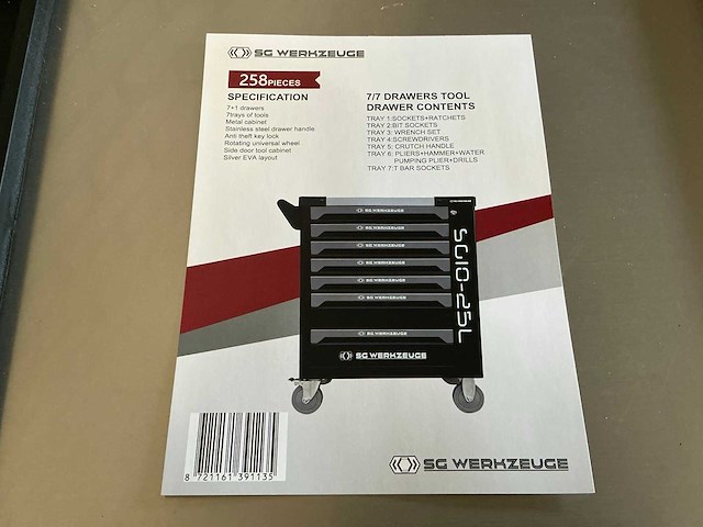Sg werkzwuge sg10-25l gereedschapswagen - afbeelding 6 van  11