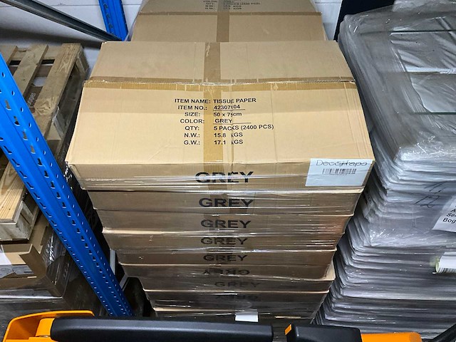 Sh 50x75cm tissue 17gr cool grey x2400 (72000x) - afbeelding 5 van  5