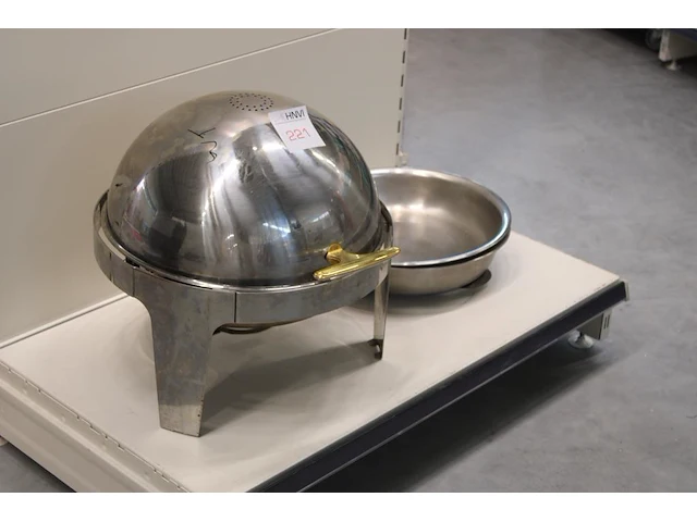 Shafing dish rond met drie inzetschalen - afbeelding 1 van  2