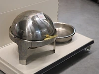 Shafing dish rond met drie inzetschalen