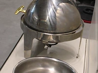 Shafing dish rond met drie inzetschalen - afbeelding 2 van  2
