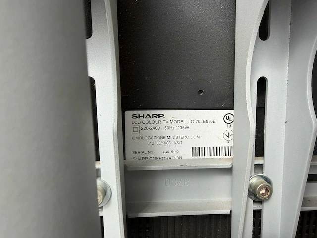 Sharp - lc-70le835e - 70 inch beeldscherm op verrijdbare standaard - afbeelding 6 van  7