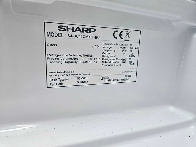 Sharp - vriezer - afbeelding 5 van  5