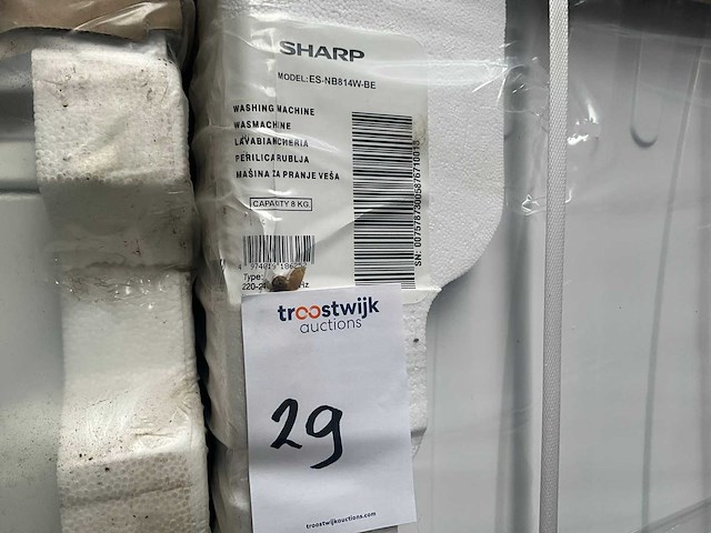 Sharp - vrijstaand 8 kg - es-nb814w-be - wasmachine - afbeelding 3 van  7